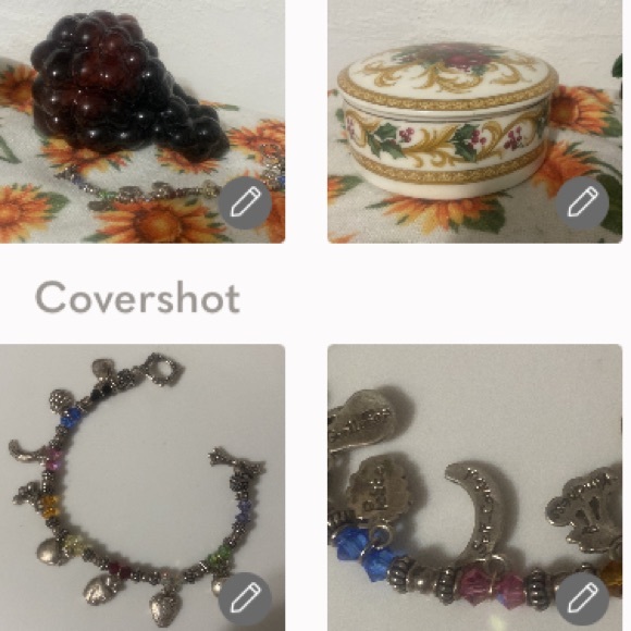 Mikasa holiday orchard & glass🍇bunch+925 multi-charm Bracelet - Picture 1 of 17